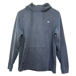 Nike Sportswear Black Pullover Hoodie Sweatshirt 805128 Distress Sz L .q